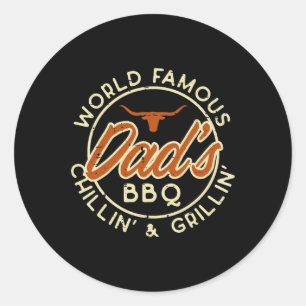 Berühmte Vater Grillen Grillin Barbecue Fathers Da Runder Aufkleber