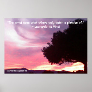 Berühmte Wörter: Baum - da Vinci - Plakat