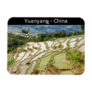 Berühmte Yuanyang-Reisterrassen - Yunnan, China Magnet