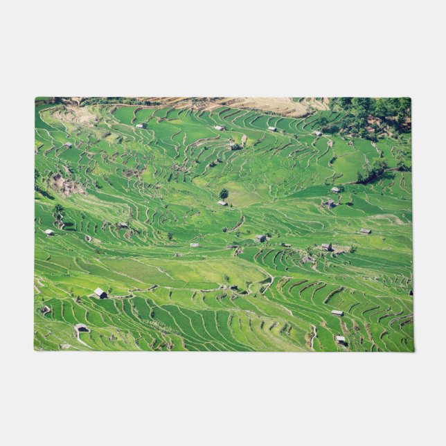 Berühmte Yuanyang Rice Terraces - Yunnan, China Fußmatte (Vorderseite)