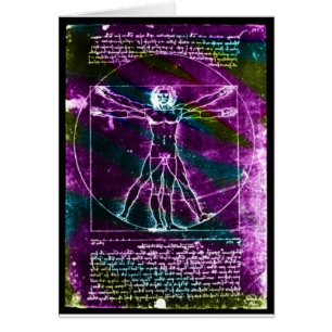 Berühmter DaVinci Mann beim Kreis-Zeichnen,