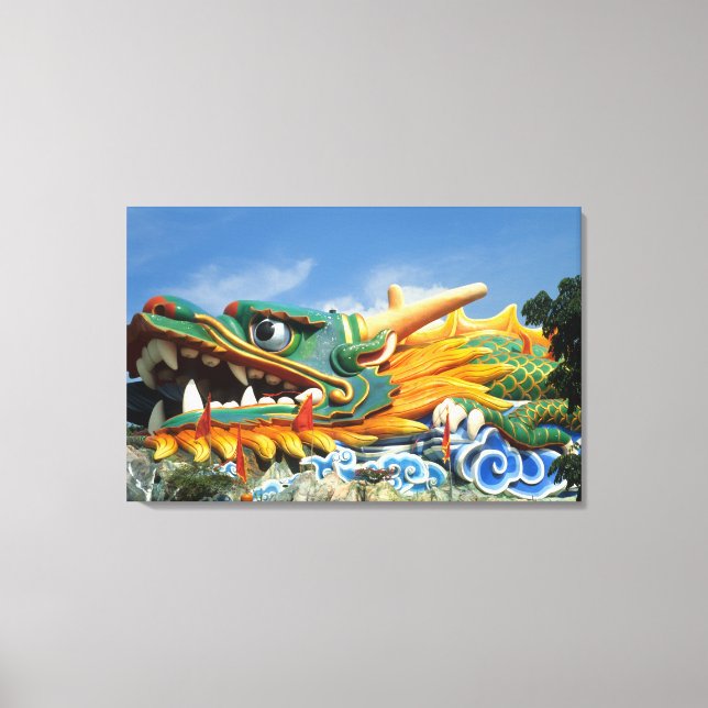Berühmter Drache auf Haw Par Villa in Singapur Asi Leinwanddruck (Vorderseite)