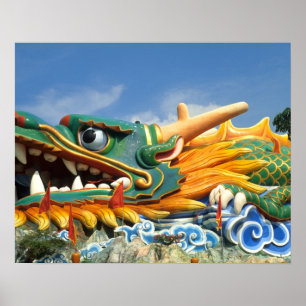Berühmter Drache im Haw Par Villa in Singapur Asie Poster