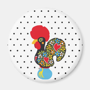 Berühmter Hahn von Barcelos Nr 06 - Tupfen Magnet