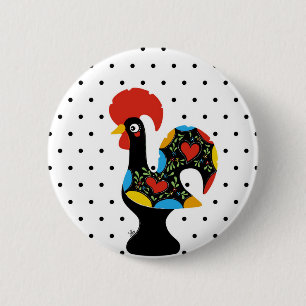 Berühmter Hahn von Barcelos Nr 09 - Tupfen Button