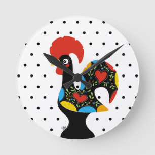 Berühmter Hahn von Barcelos Nr 09 - Tupfen Runde Wanduhr