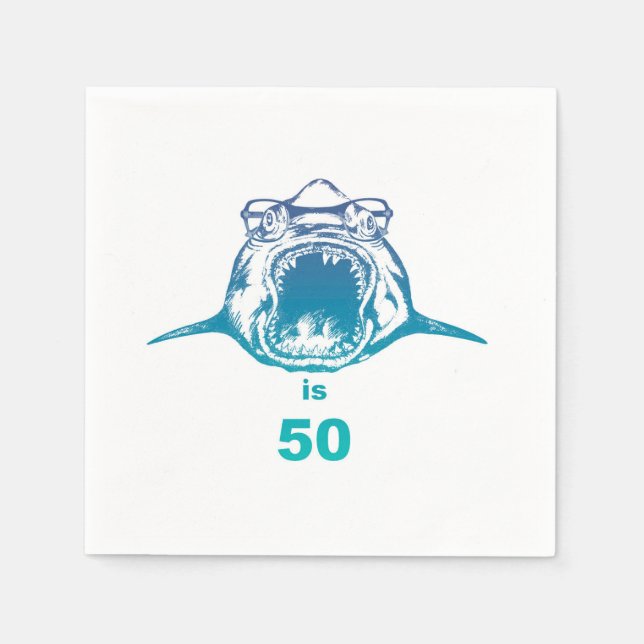 Berühmter Hai ist 50 Cocktail Serviette (Vorderseite)