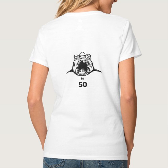 Berühmter Hai wird 50 T-Shirt (Rückseite)