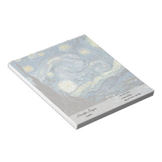 Berühmter Kunstdruck, Starry Night, Van Gogh Notizblock