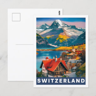 Berühmter Schweizer Reiseort Postkarte