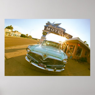 Berühmtes Blue Swallow Motel an der Route 66 Poster