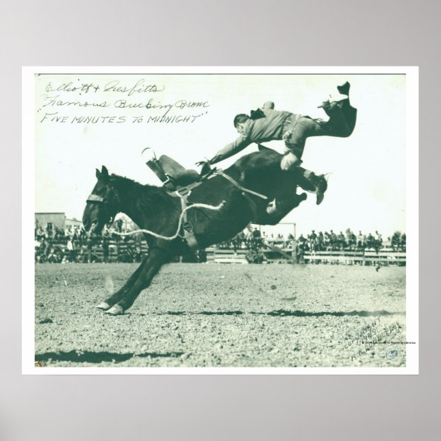 Berühmtes Bucking Bronc 5 Minuten Poster (Vorne)