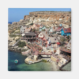 Berühmtes Dorf Popeye mit bunten Häusern, Malta Magnet