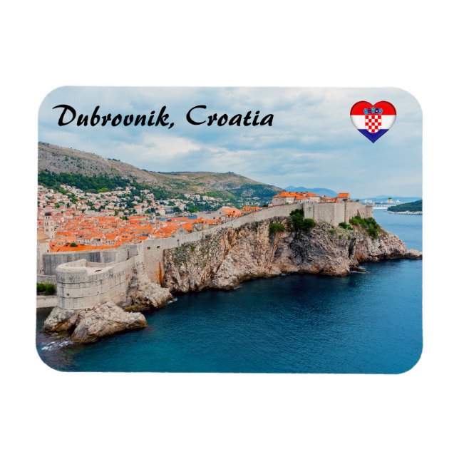 Berühmtes Dubrovnik Altstadt Dächer & Mauern - Kro Magnet (Horizontal)