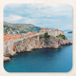 Berühmtes Dubrovnik Altstadt Dächer & Mauern - Kro Rechteckiger Pappuntersetzer