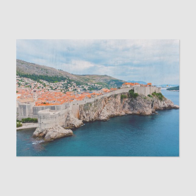 Berühmtes Dubrovnik Altstadt Dächer & Mauern - Kro Seidenpapier (Vorderseite)