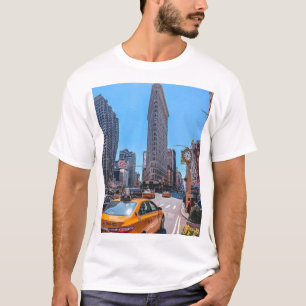 Berühmtes Flatiron Building New York Gelbes Taxi R T-Shirt