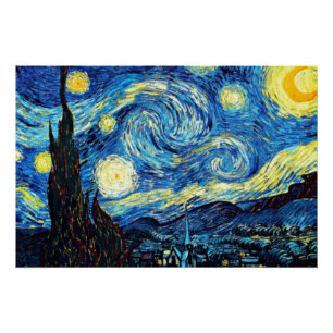 Berühmtes Gemälde von Van Gogh, Sternennacht Poster