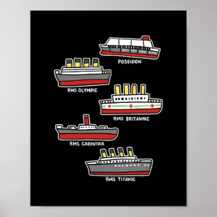 Berühmtes Kreuzfahrtschiff Rms Titanic Britanic Po Poster