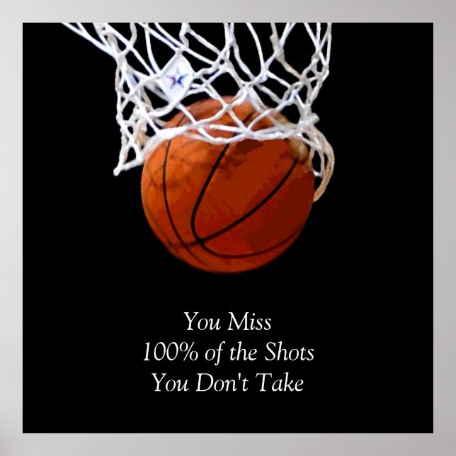 Berühmtes Motivierend Zitat Basketball Poster (Vorne)