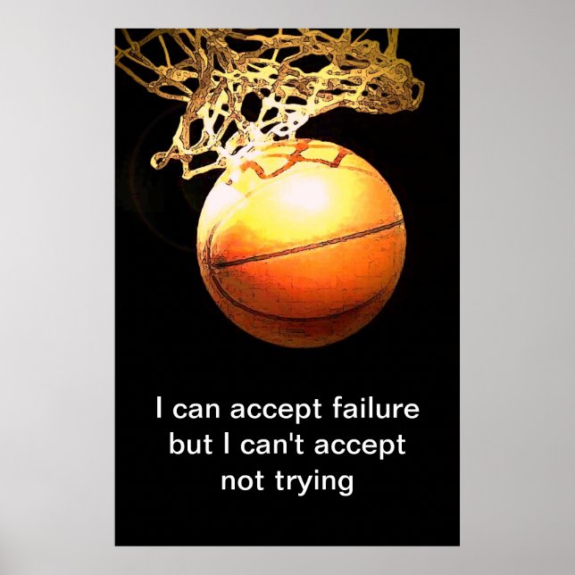 Berühmtes Motivierend Zitat Basketball Print Poster (Vorne)