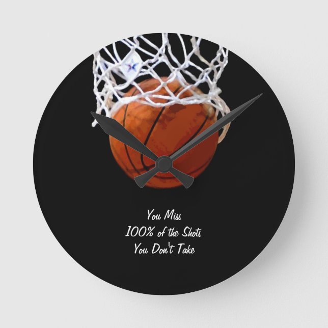 Berühmtes Motivierend Zitat Basketball Runde Wanduhr (Vorderseite)