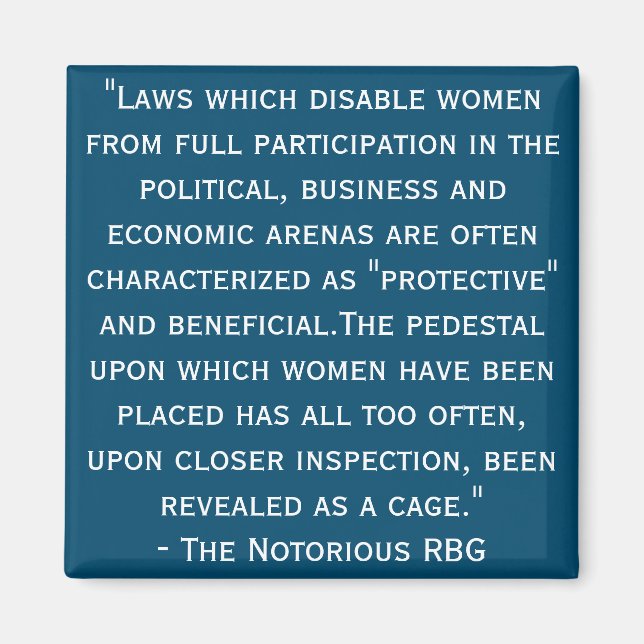 Berühmtes RBG Quote Magnet (Vorne)