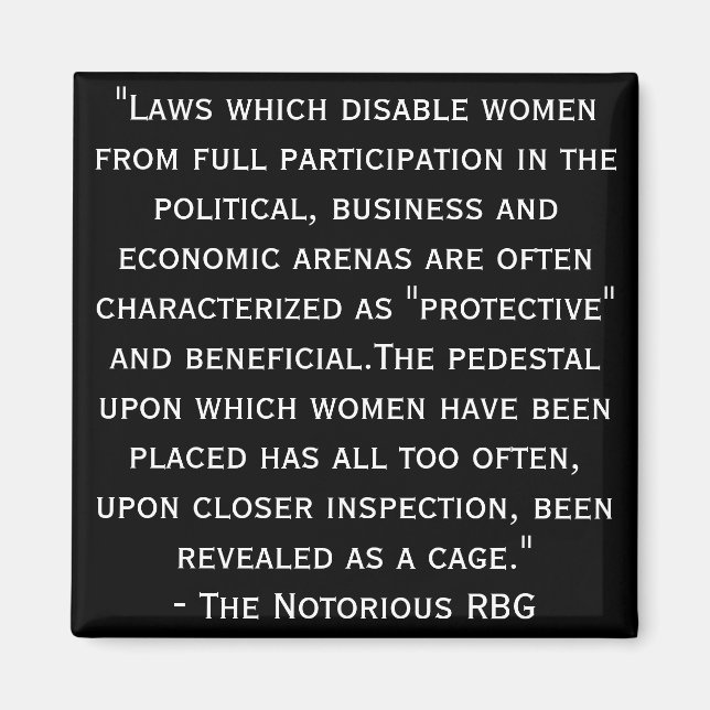 Berühmtes RBG Quote Magnet (Vorne)