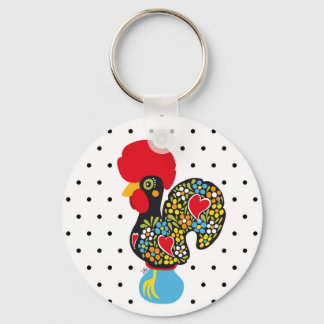 Berühmtes Rooster von Barcelos Nr. 06 - Polka Dots Schlüsselanhänger