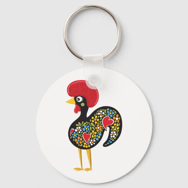 Berühmtes Rooster von Barcelos Portugal Nr. 07 Schlüsselanhänger (Vorderseite)