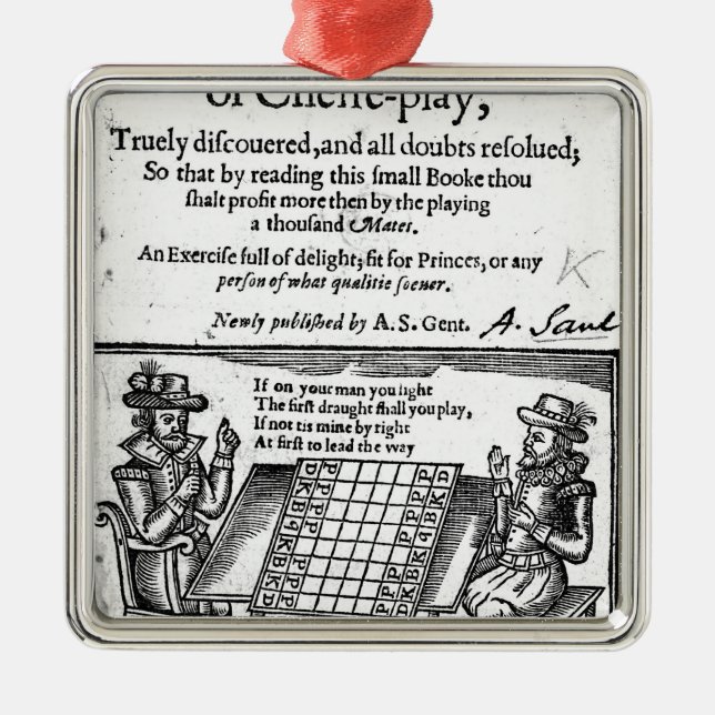 Berühmtes Spiel von Schach, 1614 Silbernes Ornament (Vorne)