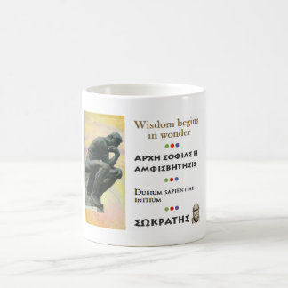 Berühmtes Zitat SOCRATES - Klugheit fängt im Kaffeetasse