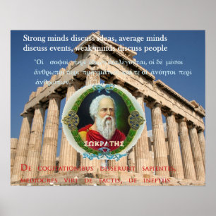 Berühmtes Zitat SOCRATES - starker Verstand Poster