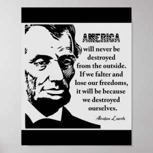 Berühmtes Zitat von Lincoln Patriotic Poster