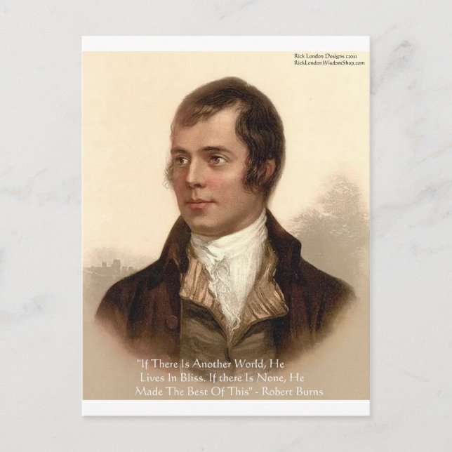 Berühmtes Zitat von Robert Burns Postkarte (Vorderseite)