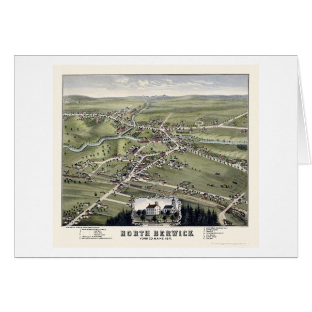 Berwick du nord, JE carte panoramique - 1877 (Devant horizontal)
