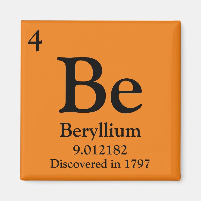 Beryllium Periodic Table Magnet (Vorne)