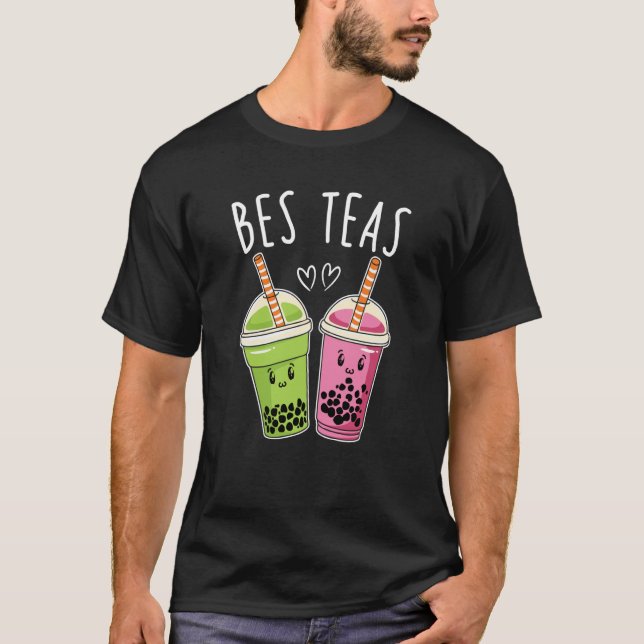 Bes Teas Besties Bubble Tea Cute Boba Best Friends T-Shirt (Vorderseite)