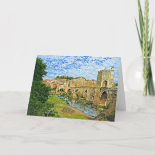Besalu Spanien-farbiger Stift Karte