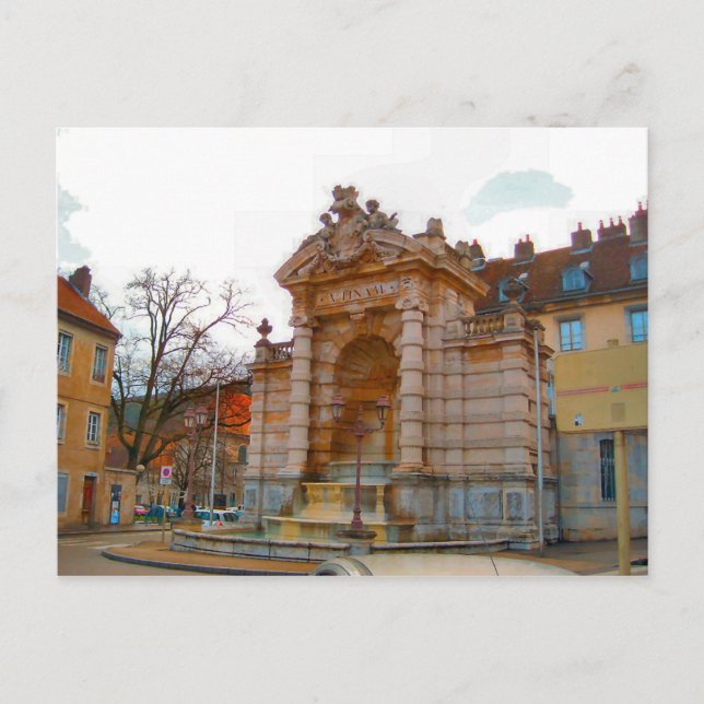 Besançon, antiker Brunnen Postkarte (Vorderseite)