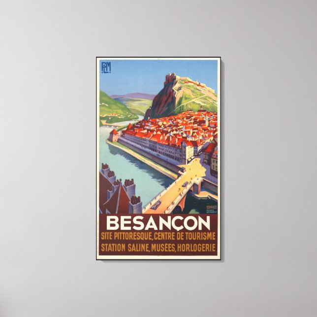 Besancon France Vintage Travel Poster Print Leinwanddruck (Vorderseite)