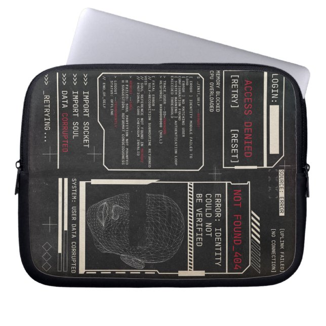 Beschädigt - Techno-Brutalist Streetwear Design Laptopschutzhülle (Vorderseite)