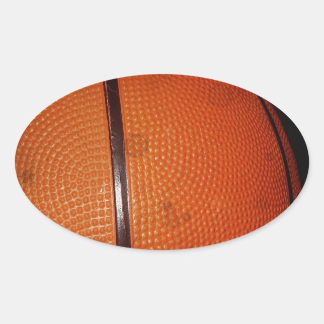 Beschädigter Foto-Effekt Basketball Ovaler Aufkleber (Vorderseite)