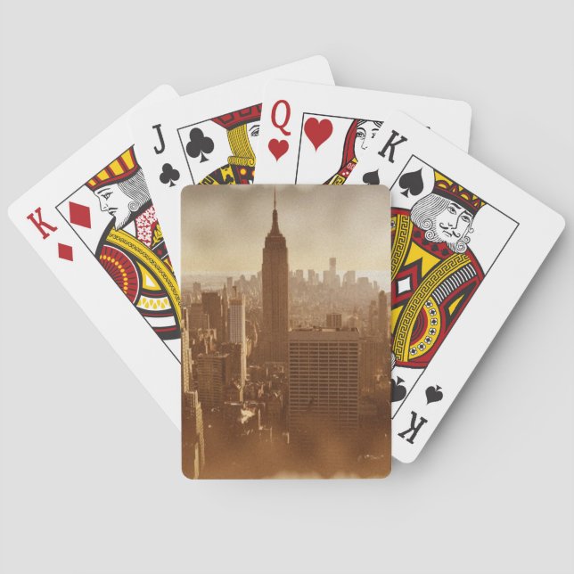 Beschädigter Foto-Effekt New York Spielkarten (Rückseite)