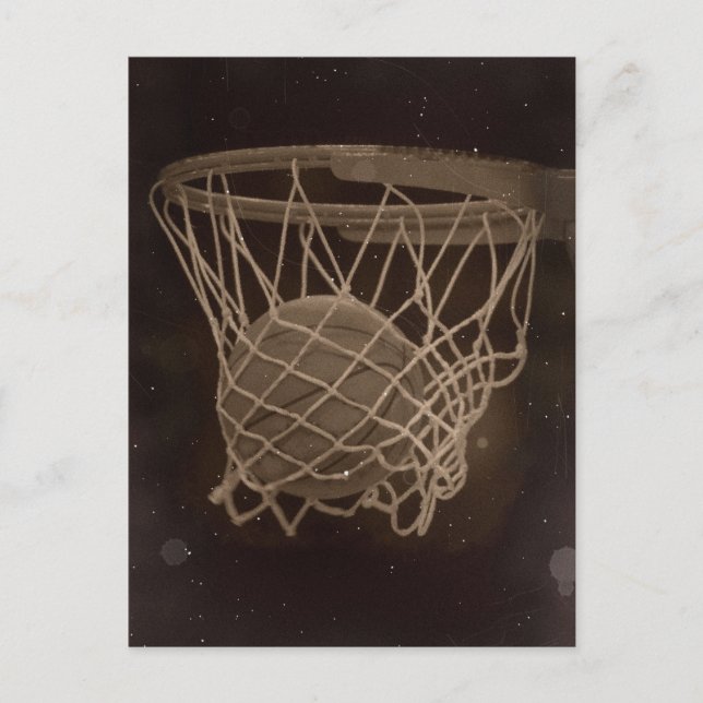 Beschädigtes Basketball-Foto Postkarte (Vorderseite)