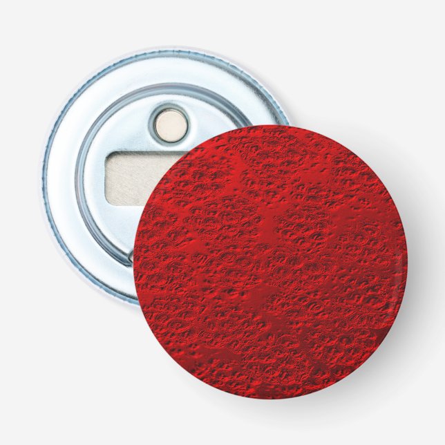 Beschädigtes rotes Metall Flaschenöffner (Vorderseite)
