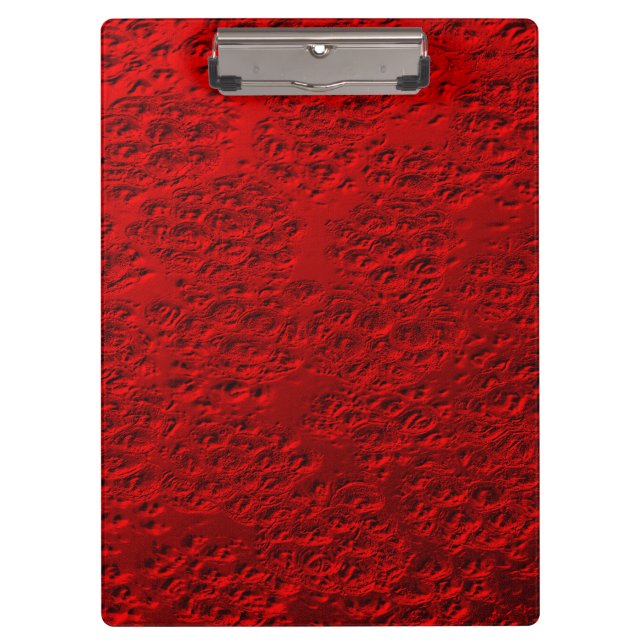 Beschädigtes rotes Metall Klemmbrett (Vorderseite)