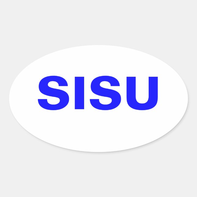 Beschaffenheit des Aufkleber-SISU u. Geist der Ovaler Aufkleber (Vorderseite)