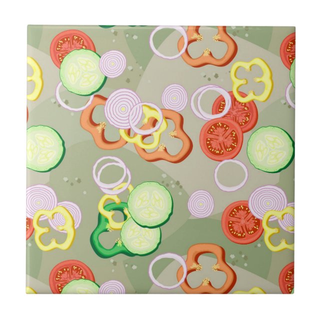 Beschaffenheit mit Scheiben des Gemüses Fliese (Vorderseite)