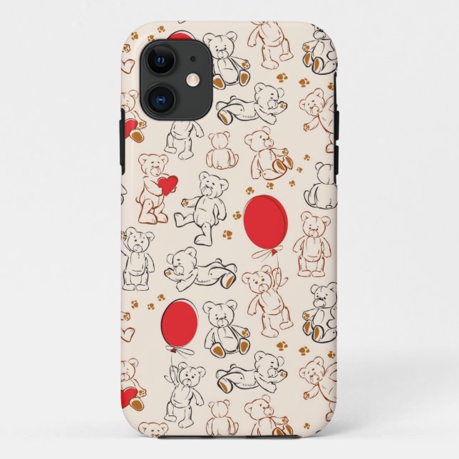 Beschaffenheit mit Teddybären Case-Mate iPhone Hülle (Rückseite)